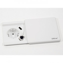 Evoline Square80 White 1 x 230V, 1 x USB charger