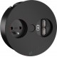 Mediaport Bachmann TWIST, 230V, 2 x USB Charger, kolor czarny