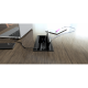 Mediaport INTEGRA LOGIC - 2x230V, 2xRJ45 kat.6, podwójna ładowarka USB, czarny 
